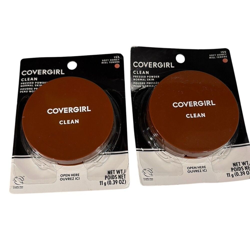 Covergirl Clean Pressed Powder Original Talc formula soft honey 155 NEW Lot of 2